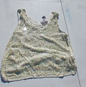 NWOT Sigrid Olsen Hand Knitted Sequin Tank Top